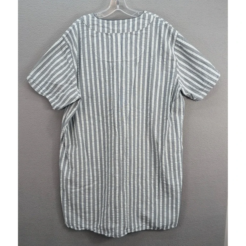 The Vermont‎ Country Store Men's Seersucker Striped Nightshirt Size XL Cotton